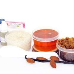 JBHomemade Natural Almond Vanilla Brown Sugar Scrub Sugaring Wax Starter Kit