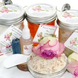 JBHomemade Natural Pink Rose Sugar Scrub Sugaring Wax Full Bundle
