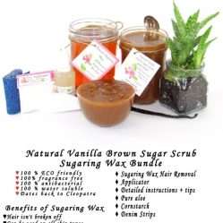 JBHomemade Natural Vanilla Brown Sugar Scrub Sugaring Wax Bundle