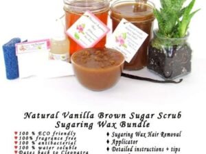 JBHomemade Natural Vanilla Brown Sugar Scrub Sugaring Wax Bundle