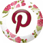 Pinterest Icon Encircled with Hollyhocks