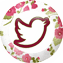Twitter Icon Encircled with Hollyhocks