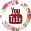 YouTube Icon Encircled with Hollyhocks