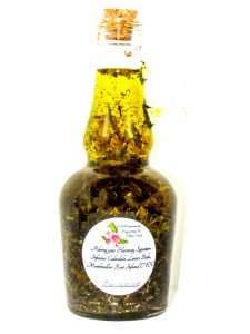 Adoring Your Harmony Calendula, Lemon Balm, Marshmallow Root infused Olive Oil with label