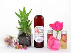 Radiant Rose Glow: Pure Aloe Vera Infused with Pink Rose Petals 4 oz bottle All Skin Types Fragrance Free Alcohol Free Hydrating