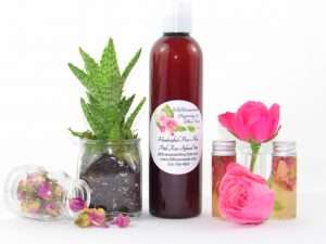 Radiant Rose Glow: Pure Aloe Vera Infused with Pink Rose Petals 8 oz bottle All Skin Types Fragrance Free Alcohol Free Hydrating