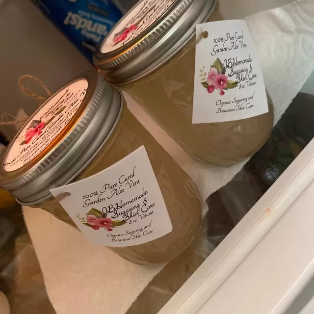 JBHomemade Sugaring and Skin care Photo Reviews: Pure Aloe Vera | Chemical Free Natural Soothing Aloe Vera Gel 8 Oz Mason Karen F Aug 8, 2021 ⭐⭐⭐⭐⭐ I have purchased this item multiple times and I absolutely love it. It is exactly as described fresh aloe amazing quality. I use it on my face every night. I leave mine refrigerated and it last a long time. I will continue to buy this item from this vendor always ❤️