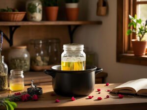 Custom Slow-Infused Avocado Oil Blend | Lemon Balm, Rosemary, Marshmallow Root, Chamomile & Rose