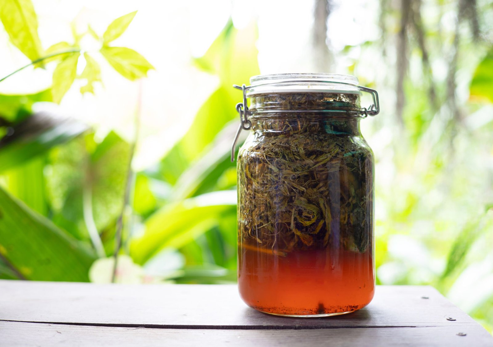Honey pickled hemp in glass jar for healthy eating