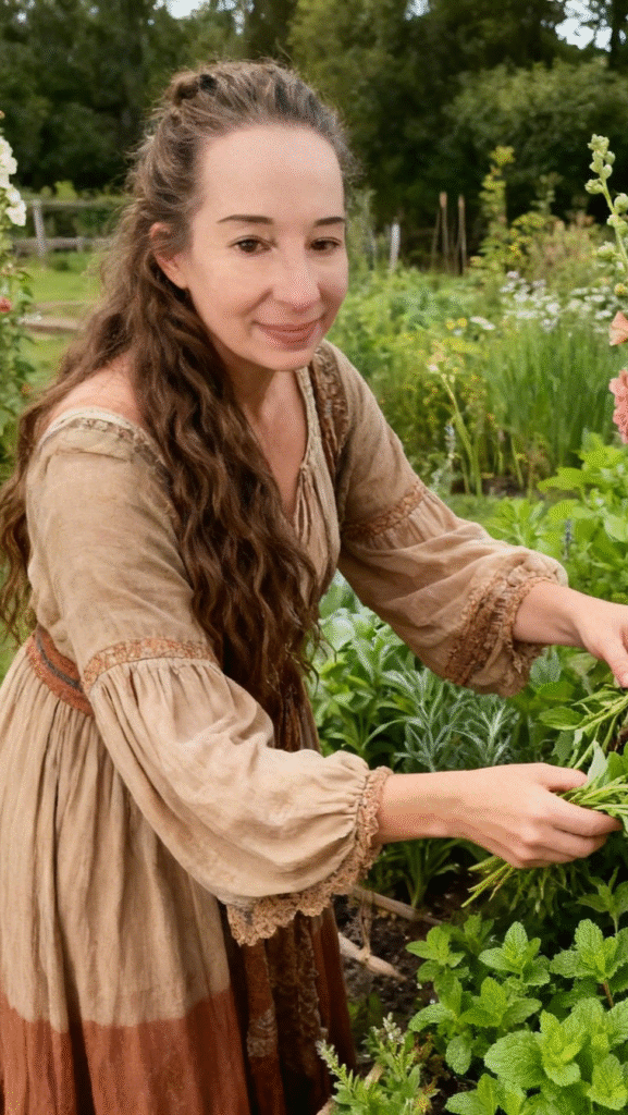 Jen, owner and founder of JBHomemade Sugaring and Skin Care in the garden harvesting. You are on the Contact Page