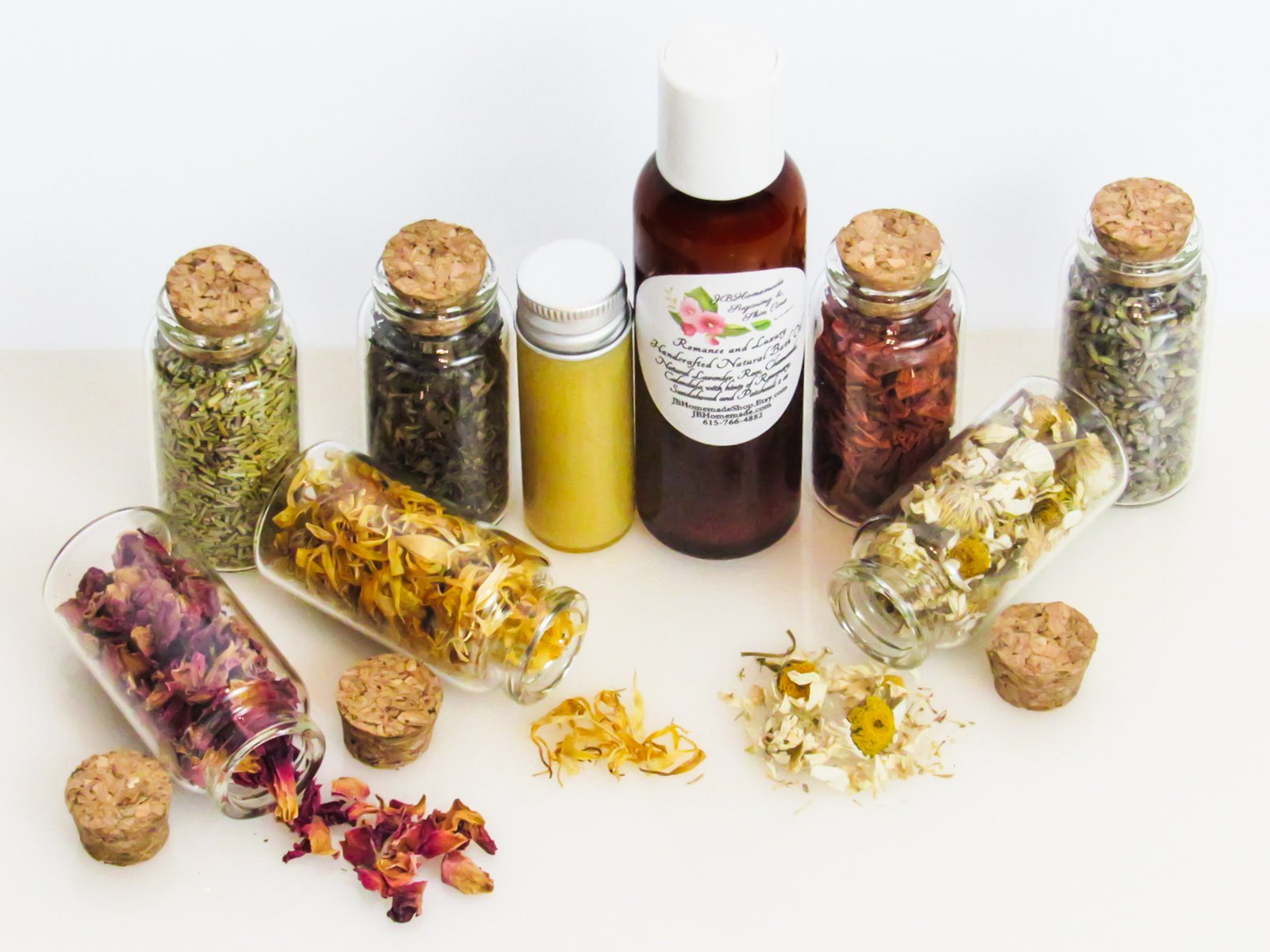 Romance and Luxury Natural Bath Oil with Lavender, Rose, Chamomile, Calendula 2 oz - Image 4