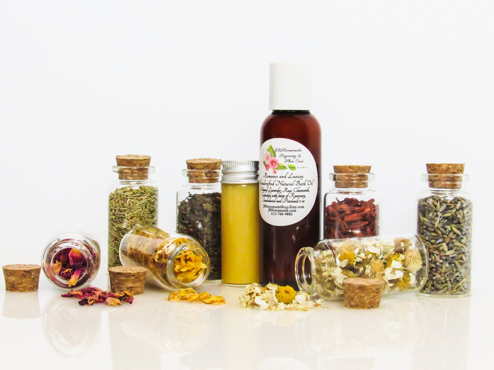 Romance and Luxury Natural Bath Oil with Lavender, Rose, Chamomile, Calendula 2 oz - Image 3