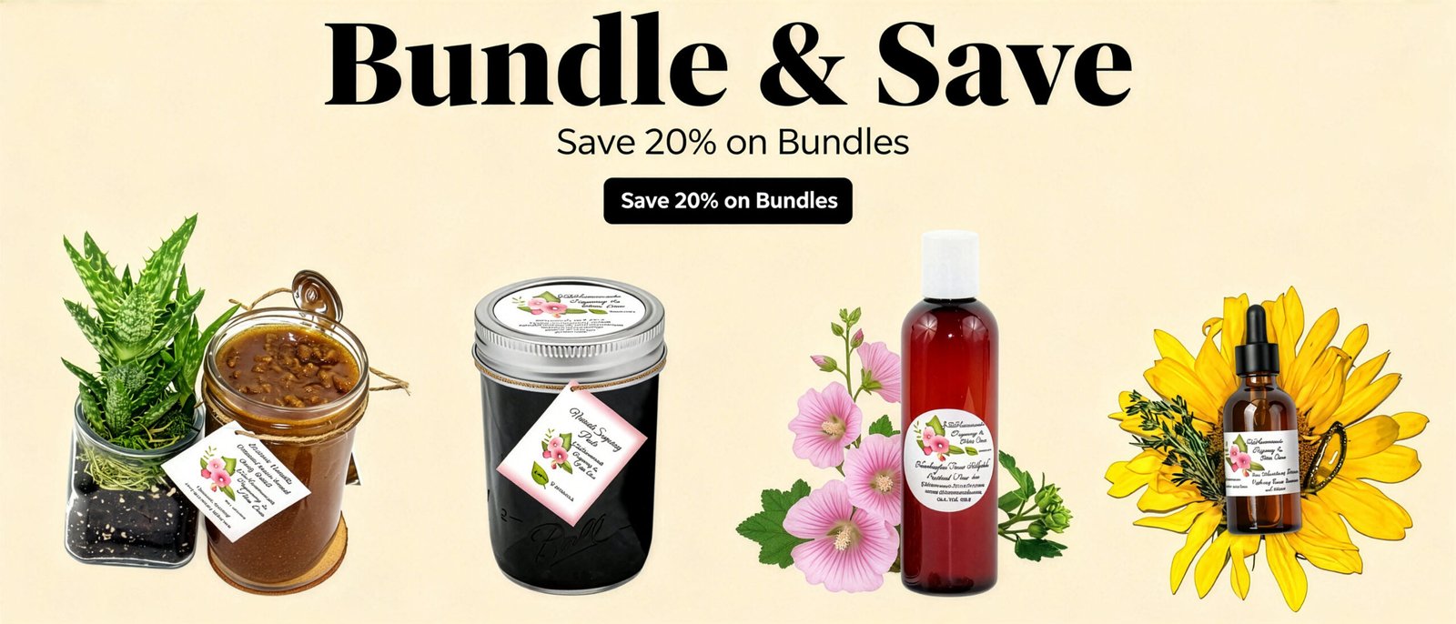 A line up of JBHomemade product discounts for the bundle and save promotion