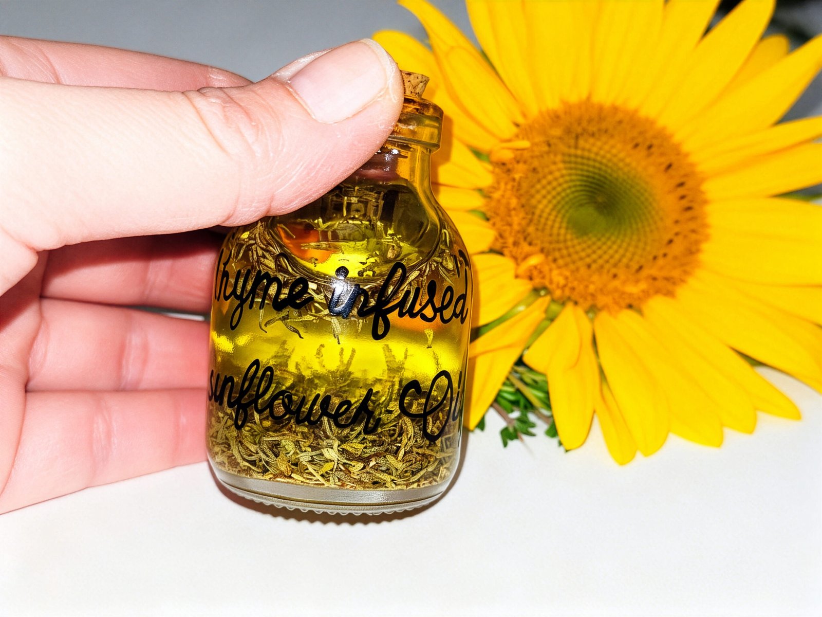 Final Thyme Sunflower Harmony Serum bottle ready for use